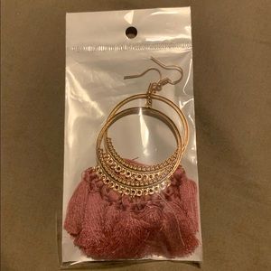 Earrings pink dream catcher style